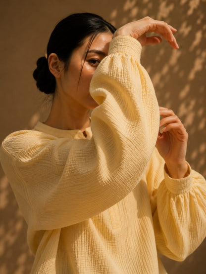 HARU Cotton Blouse - Butter Yellow