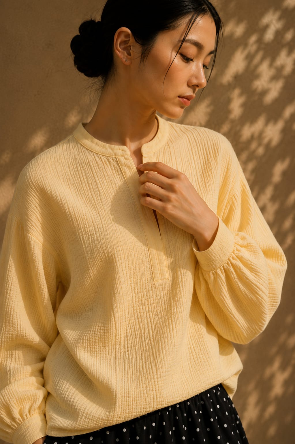 HARU Cotton Blouse - Butter Yellow