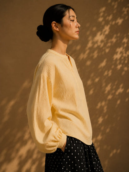 HARU Cotton Blouse - Butter Yellow