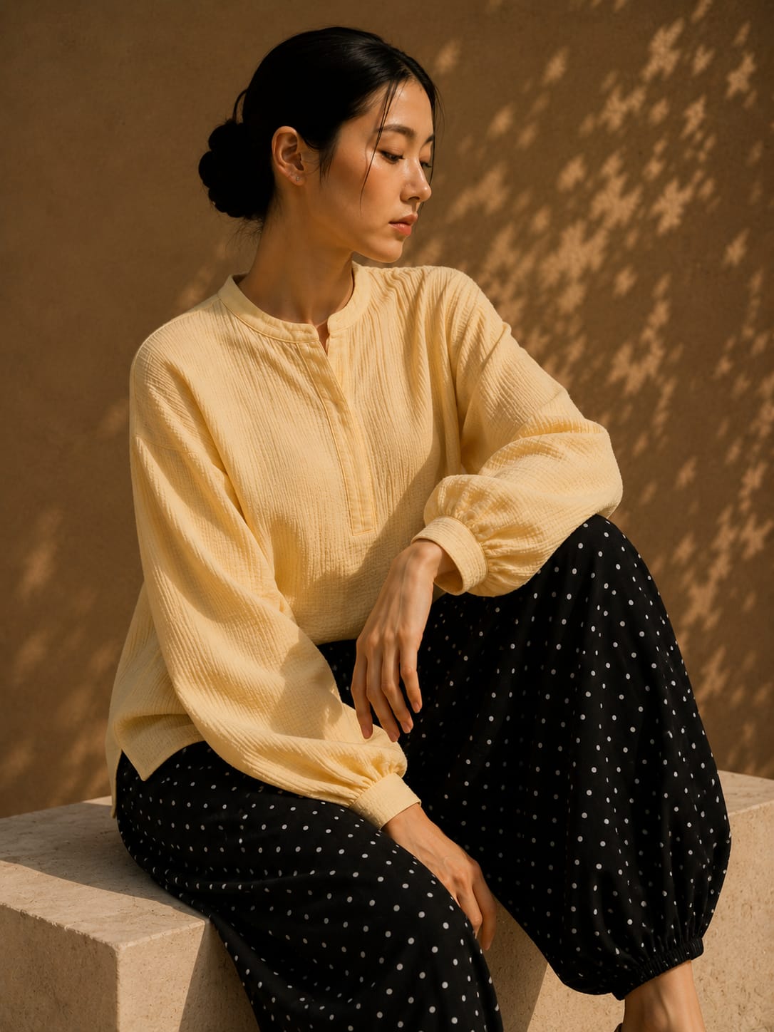 HARU Cotton Blouse - Butter Yellow