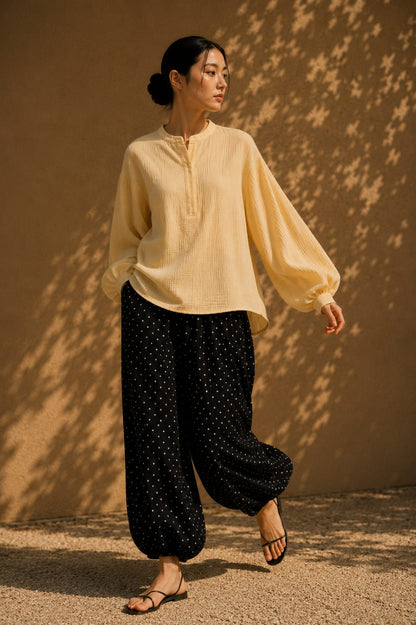 HARU Cotton Blouse - Butter Yellow
