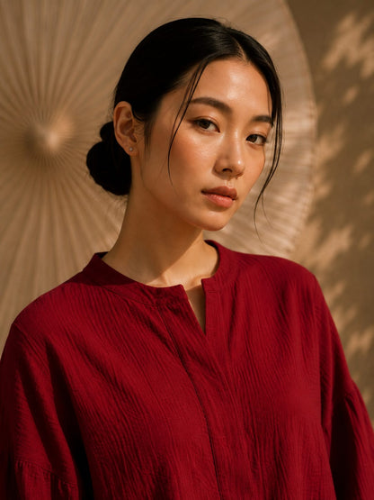 HARU Cotton Top - Crimson Red