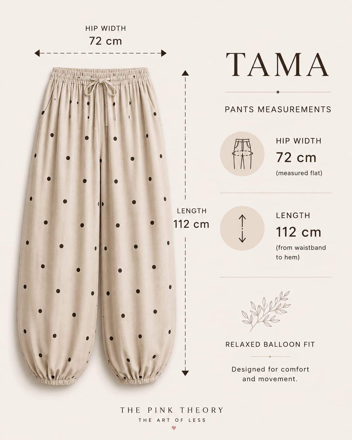TAMA Balloon Pants — Black Polka Dot